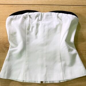 NEW Superdown Anika Strapless Corset Top White Linen‎ Blend S NWT